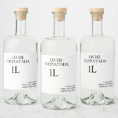 Botella de leche desnatada 1L. Alkoholflaschenetikett (Flaschen)