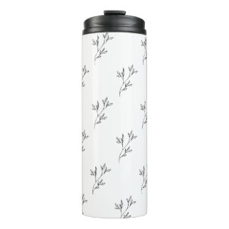 Botella Minimalista de Ramitas y Hojas Aesthetic Thermosbecher