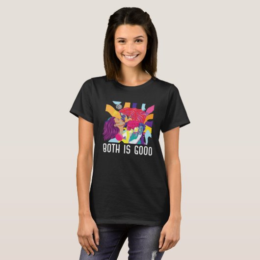 Both Is Good Bi Bisexual Rainbow Pride Bisexuality T-Shirt (Vorne ganz)