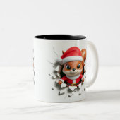 Both Side 3D Christmas Wird Merry Christmas Mug Zweifarbige Tasse (VorderseiteRechts)