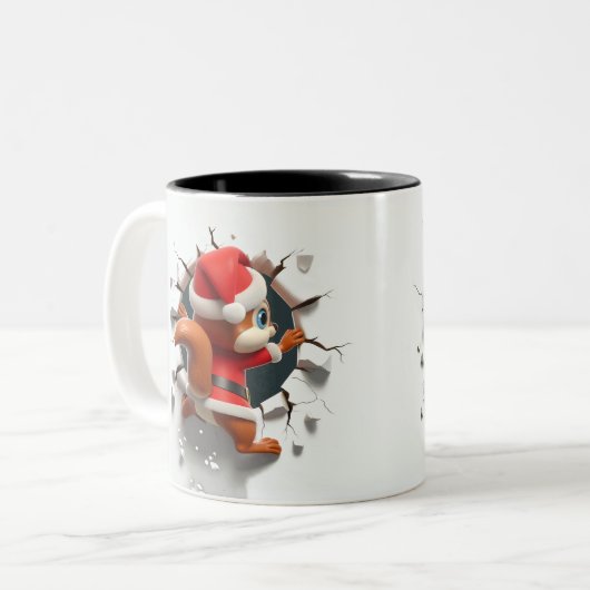 Both Side 3D Christmas Wird Merry Christmas Mug Zweifarbige Tasse (Vorderseite Links)