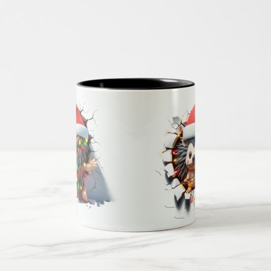 Both Side 3D Christmas Wird Merry Christmas Mug Zweifarbige Tasse (Mittel)
