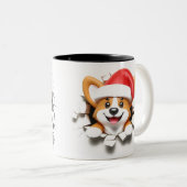Both Side 3D Christmas Wird Merry Christmas Mug Zweifarbige Tasse (VorderseiteRechts)