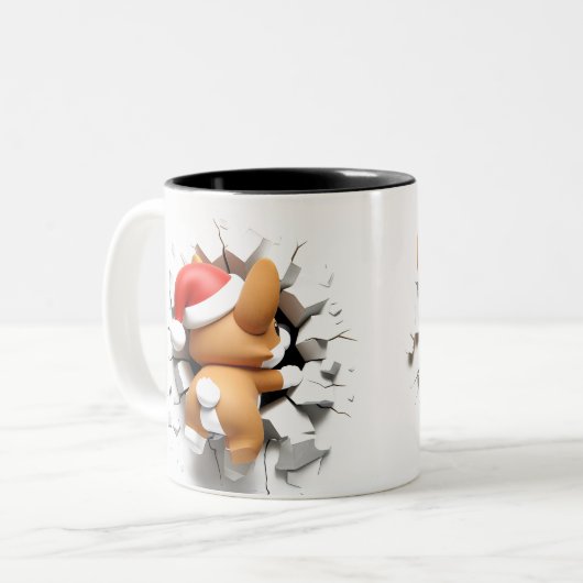 Both Side 3D Christmas Wird Merry Christmas Mug Zweifarbige Tasse (Vorderseite Links)