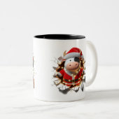 Both Side 3D Christmas Wird Merry Christmas Mug Zweifarbige Tasse (VorderseiteRechts)
