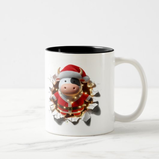 Both Side 3D Christmas Wird Merry Christmas Mug Zweifarbige Tasse (Rechts)