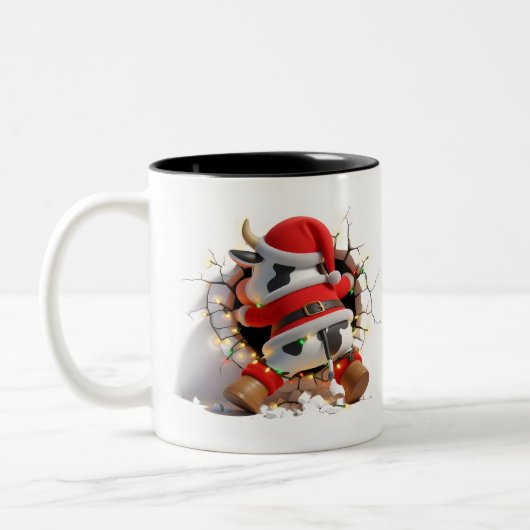 Both Side 3D Christmas Wird Merry Christmas Mug Zweifarbige Tasse (Links)