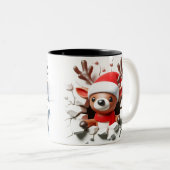Both Side 3D Christmas Wird Merry Christmas Mug Zweifarbige Tasse (VorderseiteRechts)
