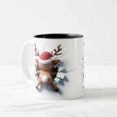 Both Side 3D Christmas Wird Merry Christmas Mug Zweifarbige Tasse (Vorderseite Links)