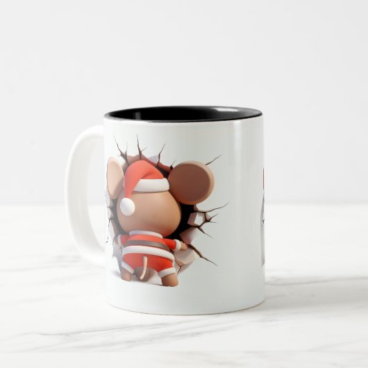 Both Side 3D Christmas Wird Merry Christmas Mug Zweifarbige Tasse (Vorderseite Links)