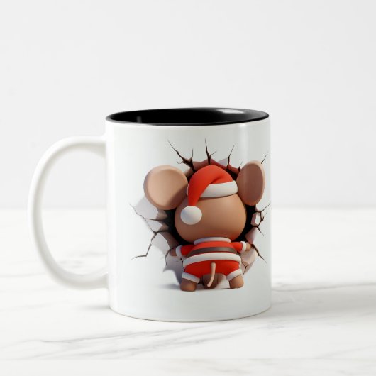 Both Side 3D Christmas Wird Merry Christmas Mug Zweifarbige Tasse (Links)