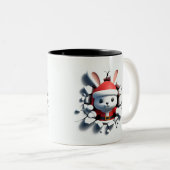 Both Side 3D Christmas Wird Merry Christmas Mug Zweifarbige Tasse (VorderseiteRechts)