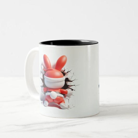 Both Side 3D Christmas Wird Merry Christmas Mug Zweifarbige Tasse (Vorderseite Links)