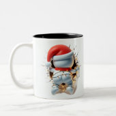 Both Side 3D Christmas Wird Merry Christmas Mug Zweifarbige Tasse (Links)