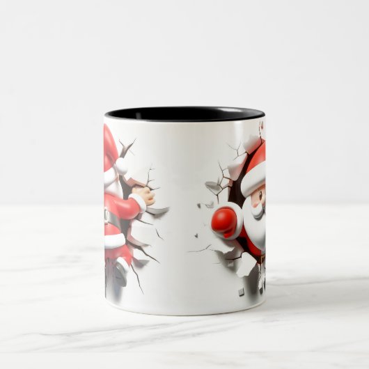 Both Side 3D Christmas Wird Merry Christmas Mug Zweifarbige Tasse (Mittel)