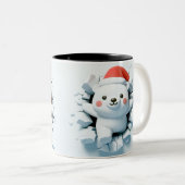 Both Side 3D Christmas Wird Merry Christmas Mug Zweifarbige Tasse (VorderseiteRechts)