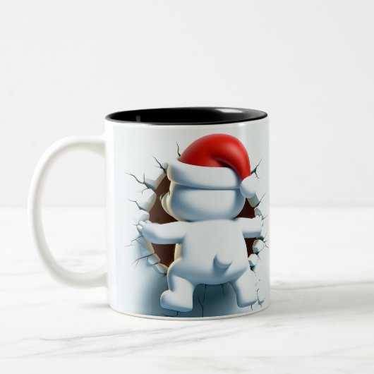 Both Side 3D Christmas Wird Merry Christmas Mug Zweifarbige Tasse (Links)