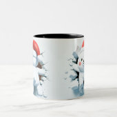Both Side 3D Christmas Wird Merry Christmas Mug Zweifarbige Tasse (Mittel)