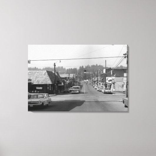 Bothell, WA - Downtown Street Scene Fotografy Leinwanddruck (Vorderseite)