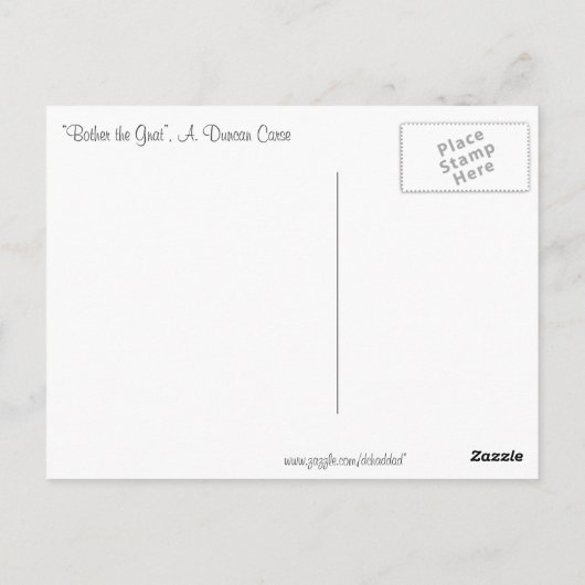 "Bother the Gnat" - Blue-Tone Postkarte (Rückseite)