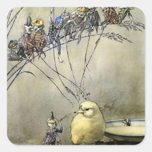 “Bother the Gnat” by A Duncan Carse Quadratischer Aufkleber (Vorderseite)