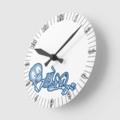 Bothered BetsyLou Skeleton mit Buch Runde Wanduhr (Winkel)