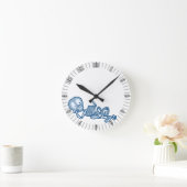 Bothered BetsyLou Skeleton mit Buch Runde Wanduhr (Zuhause)