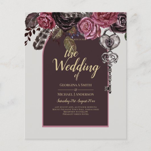 BOTHIC ROSE Burgund Hochzeit im Herbst (Vorderseite)