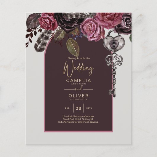 BOTHIC ROSE Burgund Hochzeit im Herbst (Vorderseite)