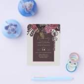 BOTHIC ROSE Burgund Hochzeit im Herbst Flyer (Einzeln)