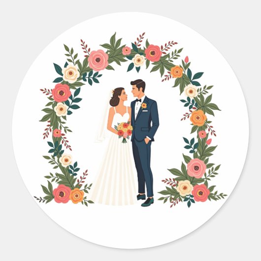 Boticelli Wedding Couple Sticker (Vorderseite)