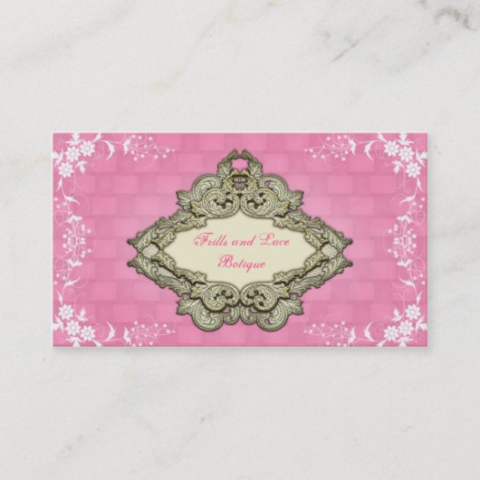 Botique Business Cards für extravagantes rosa Shab Visitenkarte (Vorderseite)