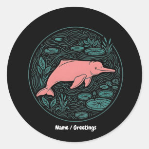 Boto Rosa Fluss Delphin Wildlife Art Matt Lachsros Runder Aufkleber