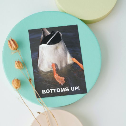 Botoms Up Dunking Duck Funny Birthday Karte
