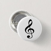 Bóton (Button) Clave de Sol Preta Button (Vorne & Hinten)
