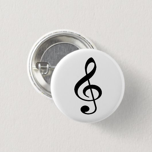 Bóton (Button) Clave de Sol Preta Button (Vorne & Hinten)