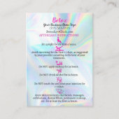 Botox Aftercare Imitate Holograph Instruction Visitenkarte (Vorderseite)