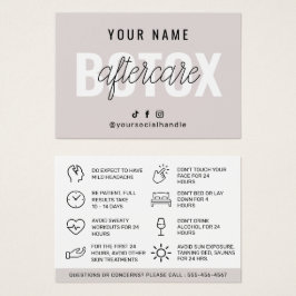 Botox Aftercare Instruction Card Template