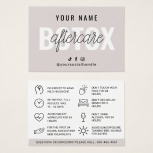 Botox Aftercare Instruction Card Template