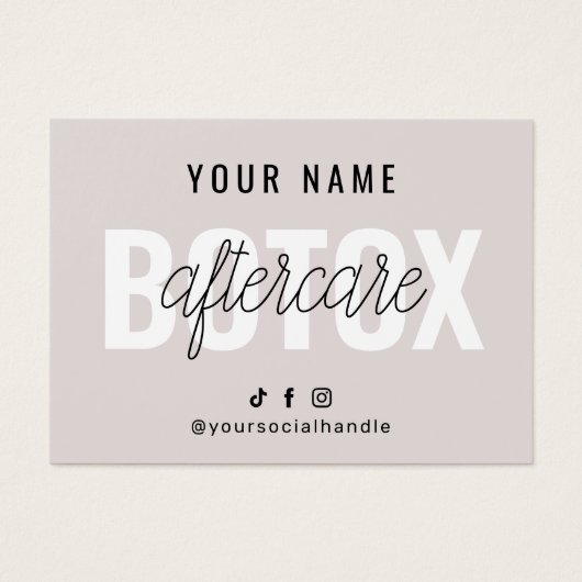 Botox Aftercare Instruction Card Template (Vorderseite)