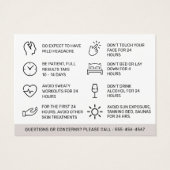 Botox Aftercare Instruction Card Template (Rückseite)