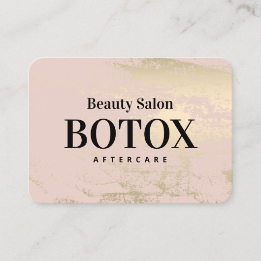 Botox Aftercare Instructions Business Card Visitenkarte (Vorderseite)