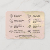 Botox Aftercare Instructions Business Card Visitenkarte (Rückseite)