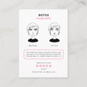 Botox Aftercare Instructions for Beauty Salon Visitenkarte (Vorderseite)