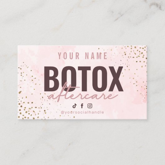 Botox Aftercare-Karte Visitenkarte (Vorderseite)