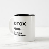 Botox-Ausdruck Zweifarbige Tasse (Vorderseite Links)