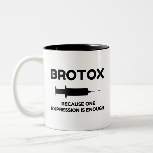 Botox-Ausdruck Zweifarbige Tasse (Links)