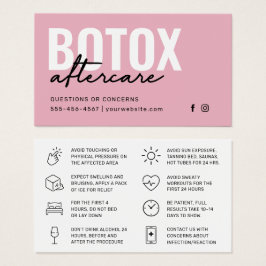Botox Filler Injektionskarte nach der Behandlung