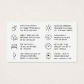 Botox Filler Injektionskarte nach der Behandlung (Rückseite)