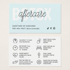 Botox Filler Injektionskarte nach der Behandlung